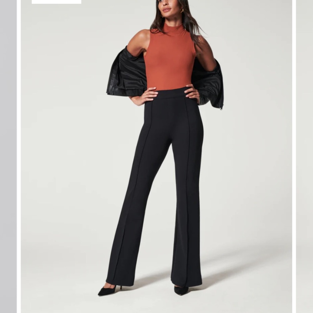 Black High-Waisted Flared Pants